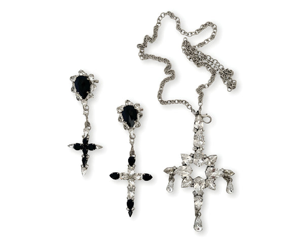 La Croix Dynasty Trilliant Crucifix Chandelier with Brooches