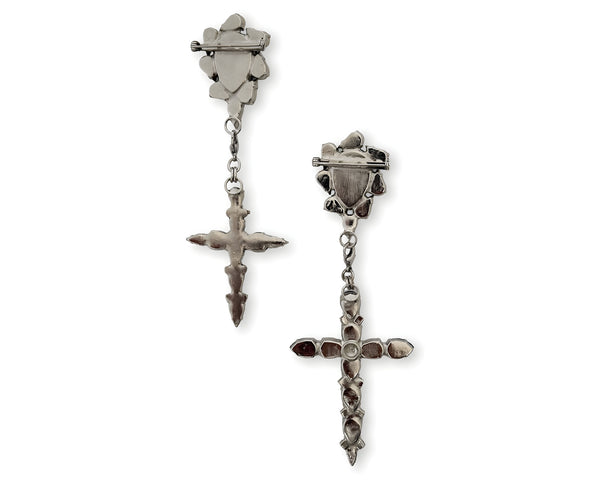 La Croix Dynasty Trilliant Crucifix Chandelier with Brooches