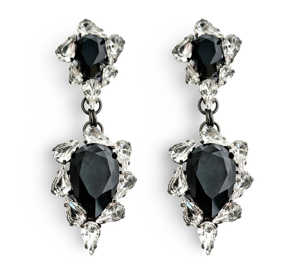 Dynasty Penelope Crystal Jet Drop Earrings