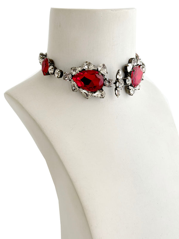 Dynasty Satine Ruby Crystal Choker