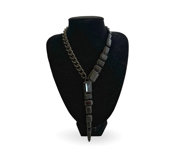 GUNMETAL YVETTE PANTHER NECKLACE - SAMPLE SALE