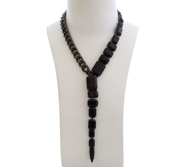 PANTHER DYNASTY AMELIA JET NECKLACE