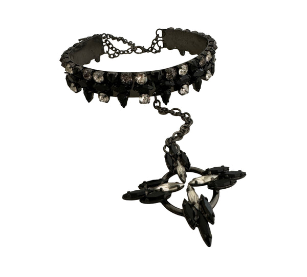 DARK KNIGHT CROSS DROP CHOKER - SAMPLE SALE