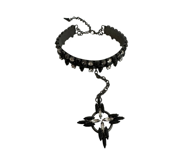 DARK KNIGHT CROSS DROP CHOKER - SAMPLE SALE