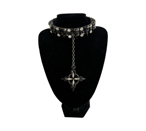 DARK KNIGHT CROSS DROP CHOKER - SAMPLE SALE