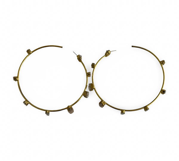 CRYSTAL OVERSIZED HOOPS - SAMPLE SALE