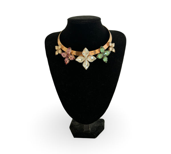 CRYSTAL ROSE FLOWER COLLAR - SAMPLE SALE