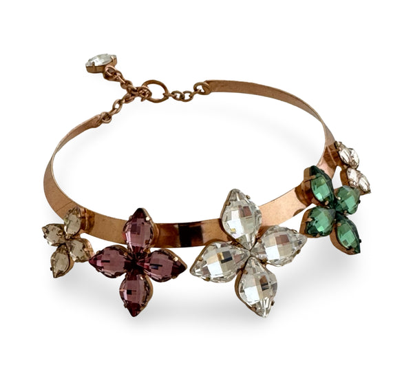 CRYSTAL ROSE FLOWER COLLAR - SAMPLE SALE