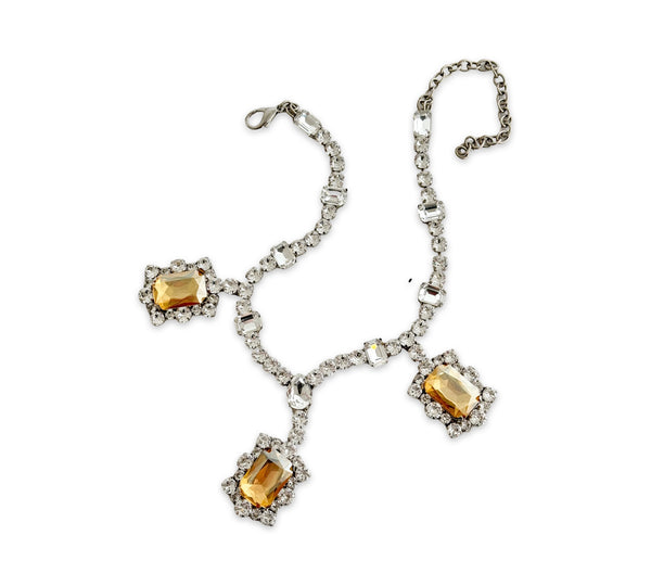 Dynasty Amelia Champagne & Crystal Necklace