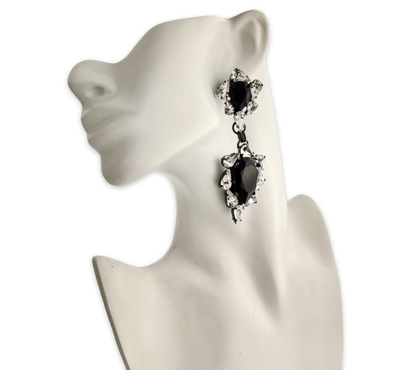 Dynasty Penelope Crystal Jet Drop Earrings