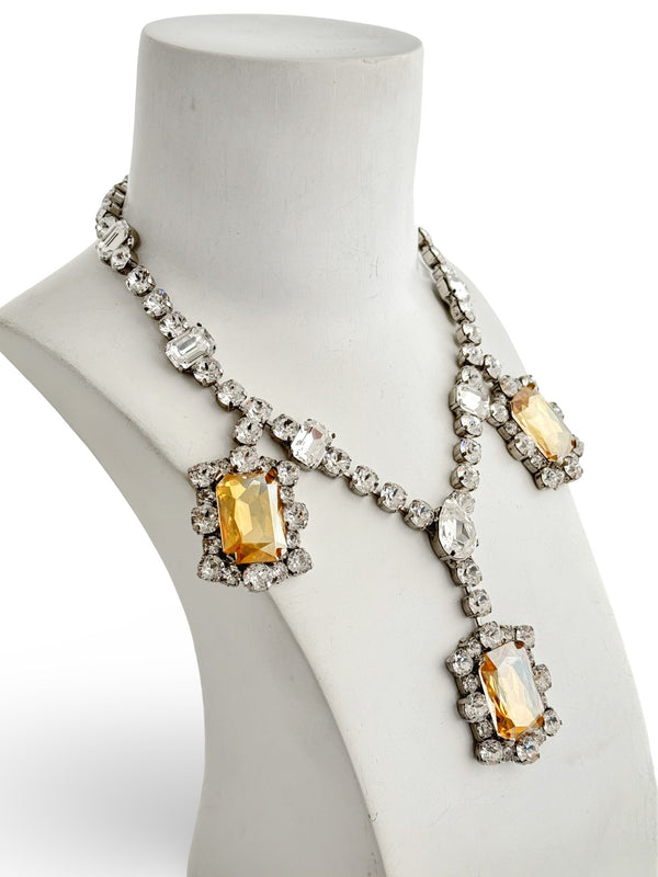 Dynasty Amelia Champagne & Crystal Necklace