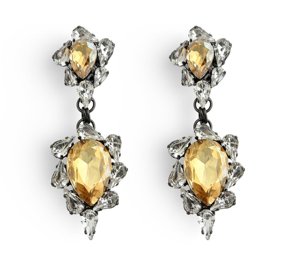 Dynasty Satine Crystal Champagne Drop Earrings