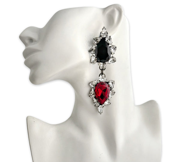 Dynasty Versailles Sapphire Ruby Noir Drop Earrings