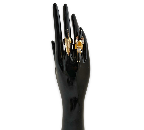 GOLD JET TWIN SET CLAW RINGS - JSS