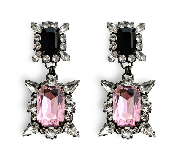 Dynasty Genevieve Jet Pink Earrings