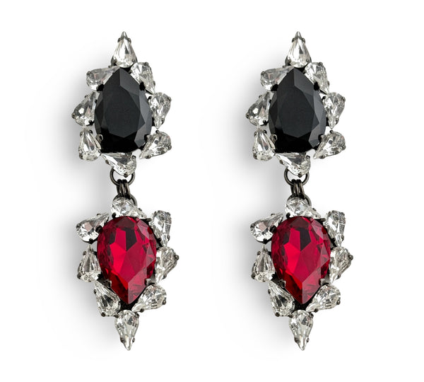 Dynasty Versailles Sapphire Ruby Noir Drop Earrings