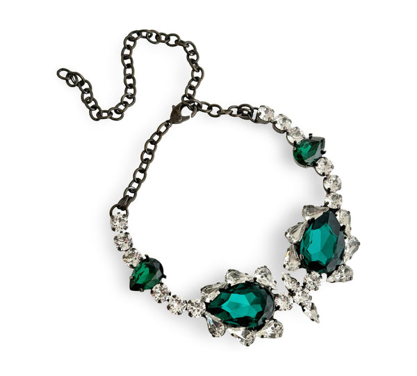 Dynasty Satine Emerald Crystal Choker