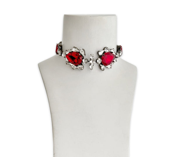 Dynasty Satine Ruby Crystal Choker