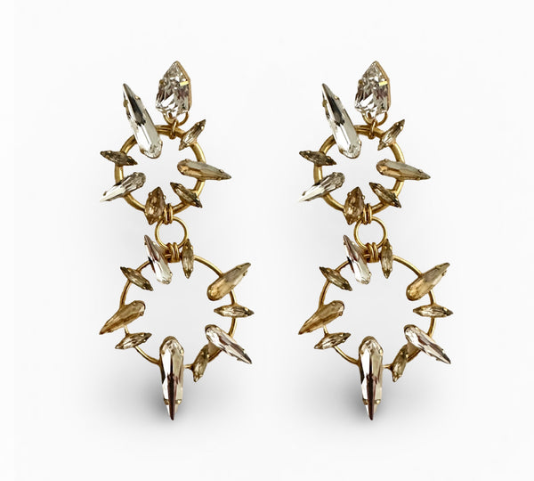 CRYSTAL TRIBALISM LARGE EARRINGS - SAMPLE SALE