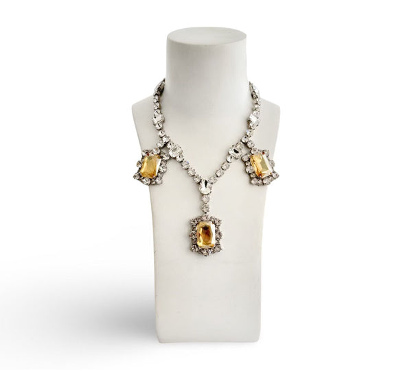 Dynasty Amelia Champagne & Crystal Necklace