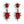 Load image into Gallery viewer, Dynasty Penelope Crystal Ruby Drop Earrings
