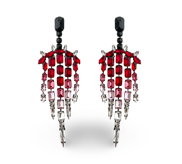 RUBY FUCHSIA GRANDE CHANDELIER EARRINGS - JSS