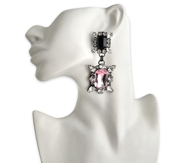 Dynasty Genevieve Jet Pink Earrings