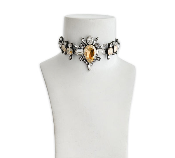 Dynasty Elizabeth Champagne Crystal Choker