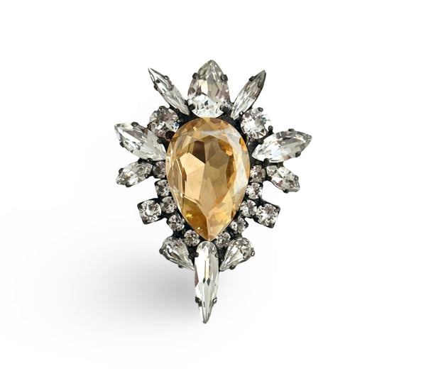 Dynasty Elizabeth Champagne Crystal Ring