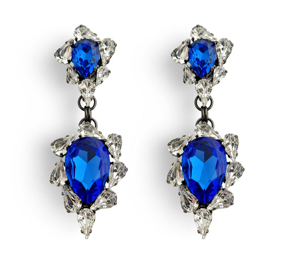 Dynasty Penelope Crystal Sapphire Drop Earrings