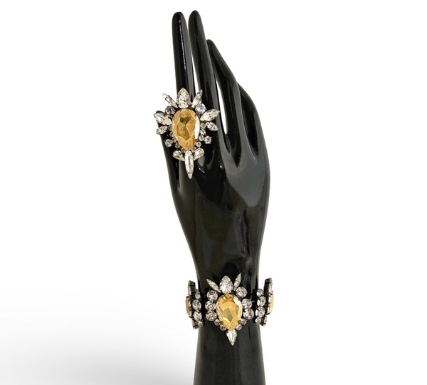 Dynasty Elizabeth Champagne Crystal Ring