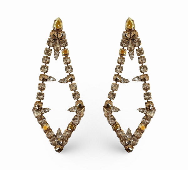 OVERSIZE CRYSTAL DIAMOND EARRINGS - JSS