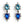 Load image into Gallery viewer, Dynasty Versailles Sapphire Aqua Crystal Drop Earrings
