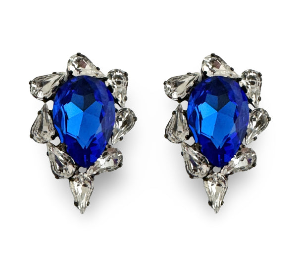 Dynasty Satine Sapphire Crystal Studs