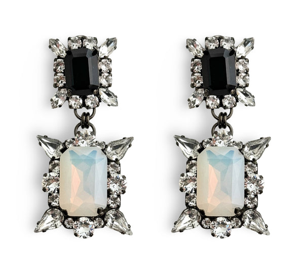 Dynasty Genevieve White Jet Earrings