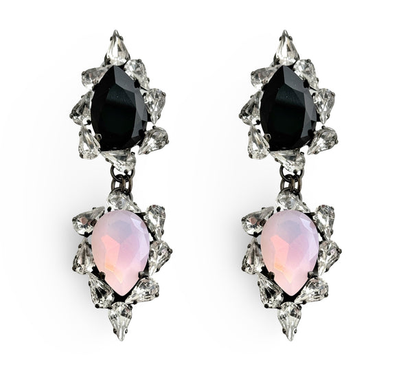 Dynasty Versailles Pink Opal Noir Drop Earrings