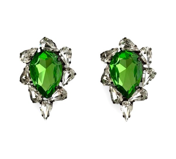 Dynasty Satine Peridot Crystal Studs